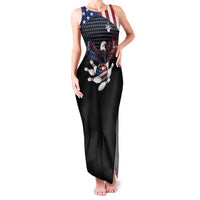 Custom Patriotic Bowling Family Matching Tank Maxi Dress and Hawaiian Shirt with Bald Eagle, American Flag Bowling Ball - Wonder Print Shop