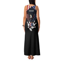 Custom Patriotic Bowling Family Matching Tank Maxi Dress and Hawaiian Shirt with Bald Eagle, American Flag Bowling Ball - Wonder Print Shop