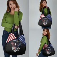 Custom Patriotic Bowling Grocery Bag with Bald Eagle, American Flag Bowling Ball - Wonder Print Shop