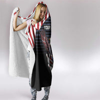 Custom Patriotic Bowling Hooded Blanket with Bald Eagle, American Flag Bowling Ball - Wonder Print Shop