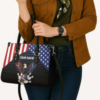 Custom Patriotic Bowling Leather Bag with Bald Eagle, American Flag Bowling Ball - Wonder Print Shop