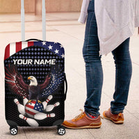Custom Patriotic Bowling Luggage Cover with Bald Eagle, American Flag Bowling Ball - Wonder Print Shop