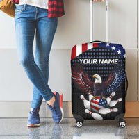 Custom Patriotic Bowling Luggage Cover with Bald Eagle, American Flag Bowling Ball - Wonder Print Shop