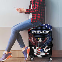 Custom Patriotic Bowling Luggage Cover with Bald Eagle, American Flag Bowling Ball - Wonder Print Shop
