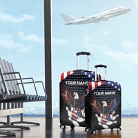 Custom Patriotic Bowling Luggage Cover with Bald Eagle, American Flag Bowling Ball - Wonder Print Shop