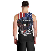 Custom Patriotic Bowling Men Tank Top with Bald Eagle, American Flag Bowling Ball - Wonder Print Shop