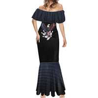 Custom Patriotic Bowling Mermaid Dress with Bald Eagle, American Flag Bowling Ball - Wonder Print Shop