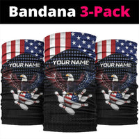 Custom Patriotic Bowling Neck Gaiter with Bald Eagle, American Flag Bowling Ball - Wonder Print Shop