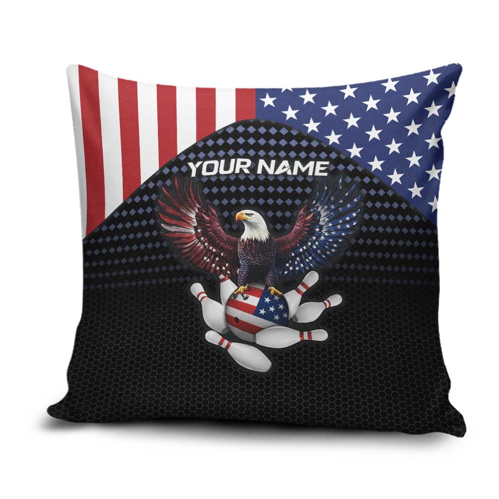 Custom Patriotic Bowling Pillow Cover with Bald Eagle, American Flag Bowling Ball - Wonder Print Shop