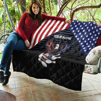 Custom Patriotic Bowling Quilt with Bald Eagle, American Flag Bowling Ball - Wonder Print Shop