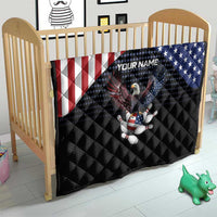 Custom Patriotic Bowling Quilt with Bald Eagle, American Flag Bowling Ball - Wonder Print Shop
