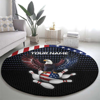 Custom Patriotic Bowling Round Carpet with Bald Eagle, American Flag Bowling Ball - Wonder Print Shop