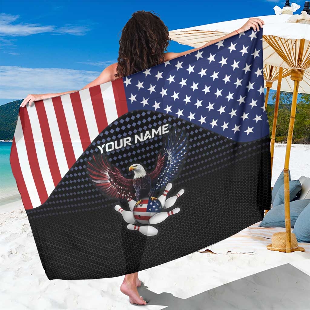 Custom Patriotic Bowling Sarong with Bald Eagle, American Flag Bowling Ball - Wonder Print Shop
