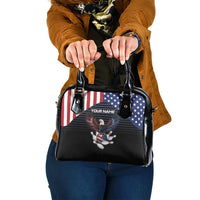 Custom Patriotic Bowling Shoulder Handbag with Bald Eagle, American Flag Bowling Ball - Wonder Print Shop