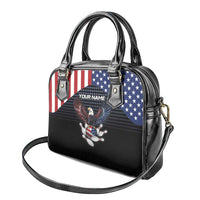 Custom Patriotic Bowling Shoulder Handbag with Bald Eagle, American Flag Bowling Ball - Wonder Print Shop