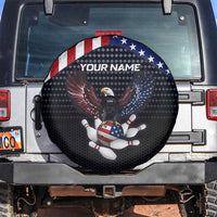 Custom Patriotic Bowling Spare Tire Cover with Bald Eagle, American Flag Bowling Ball - Wonder Print Shop