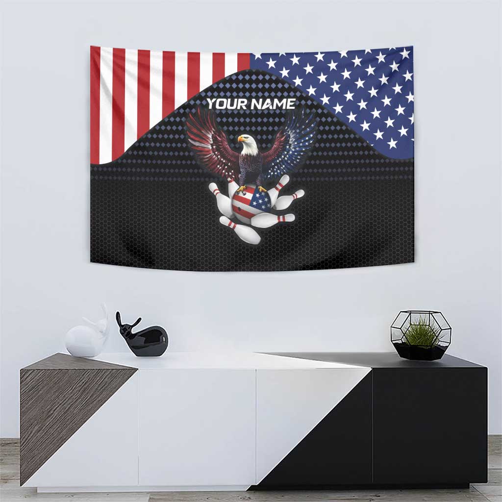 Custom Patriotic Bowling Tapestry with Bald Eagle, American Flag Bowling Ball - Wonder Print Shop