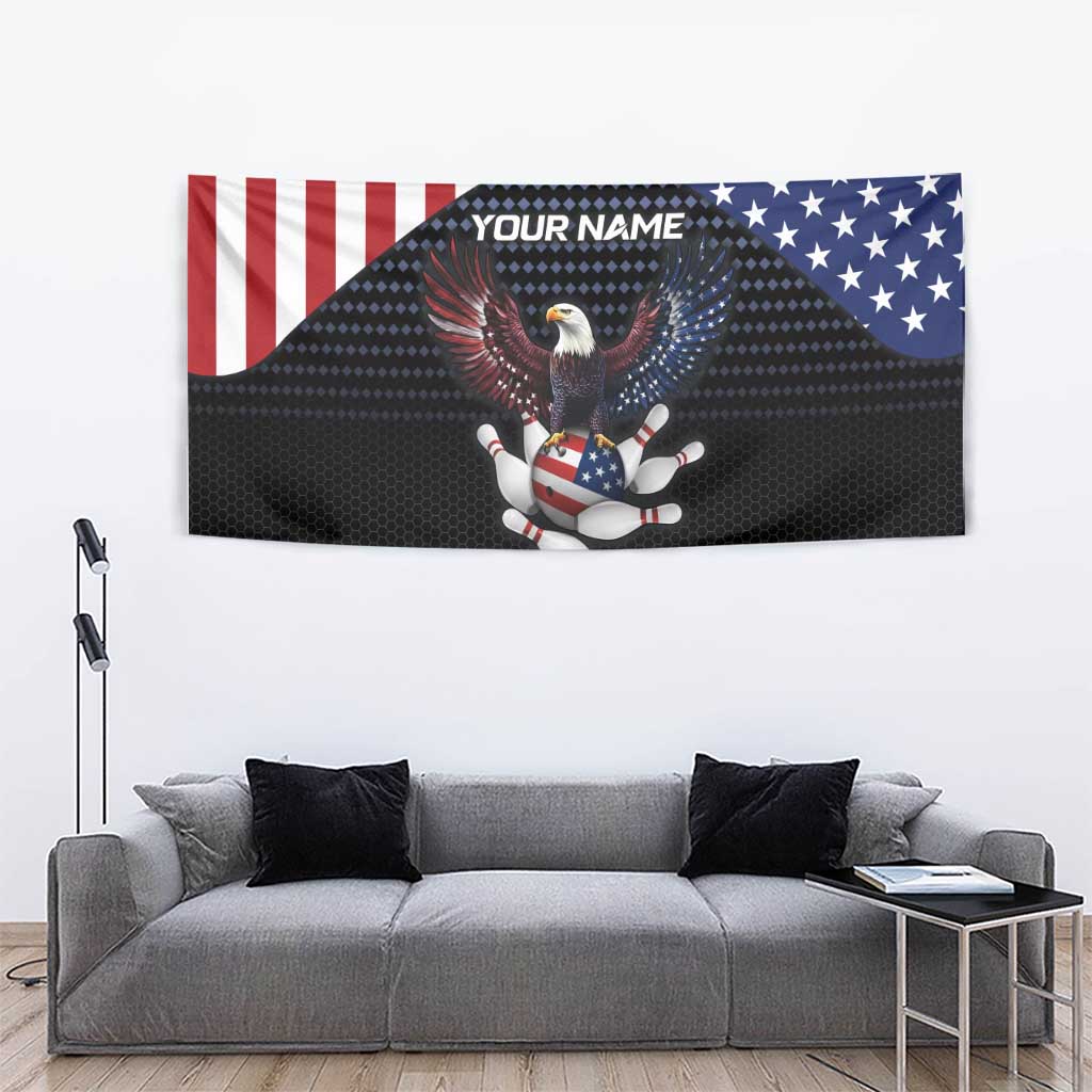 Custom Patriotic Bowling Tapestry with Bald Eagle, American Flag Bowling Ball - Wonder Print Shop