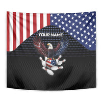 Custom Patriotic Bowling Tapestry with Bald Eagle, American Flag Bowling Ball - Wonder Print Shop