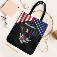 Custom Patriotic Bowling Tote Bag with Bald Eagle, American Flag Bowling Ball - Wonder Print Shop