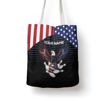 Custom Patriotic Bowling Tote Bag with Bald Eagle, American Flag Bowling Ball - Wonder Print Shop