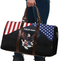 Custom Patriotic Bowling Travel Bag with Bald Eagle, American Flag Bowling Ball - Wonder Print Shop