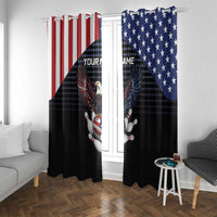 Custom Patriotic Bowling Window Curtain with Bald Eagle, American Flag Bowling Ball - Wonder Print Shop