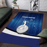 Custom Galaxy Golf Area Rug with Golfer Silhouette, Golf Ball Design - Wonder Print Shop