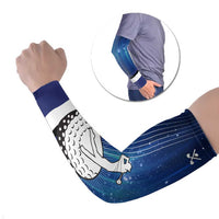Custom Galaxy Golf Arm Sleeves with Golfer Silhouette, Golf Ball Design - Wonder Print Shop