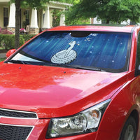 Custom Galaxy Golf Auto Sun Shade with Golfer Silhouette, Golf Ball Design - Wonder Print Shop