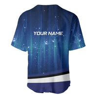 Custom Galaxy Golf Baseball Jersey with Golfer Silhouette, Golf Ball Design - Wonder Print Shop