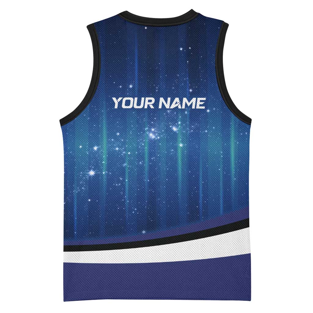 Custom Galaxy Golf Basketball Jersey with Golfer Silhouette, Golf Ball Design - Wonder Print Shop