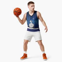 Custom Galaxy Golf Basketball Jersey with Golfer Silhouette, Golf Ball Design - Wonder Print Shop