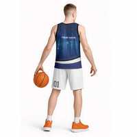 Custom Galaxy Golf Basketball Jersey with Golfer Silhouette, Golf Ball Design - Wonder Print Shop