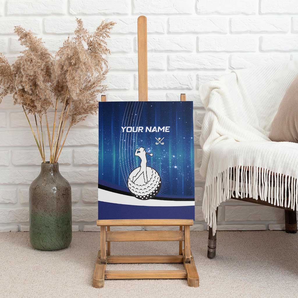 Custom Galaxy Golf Canvas Wall Art with Golfer Silhouette, Golf Ball Design - Wonder Print Shop