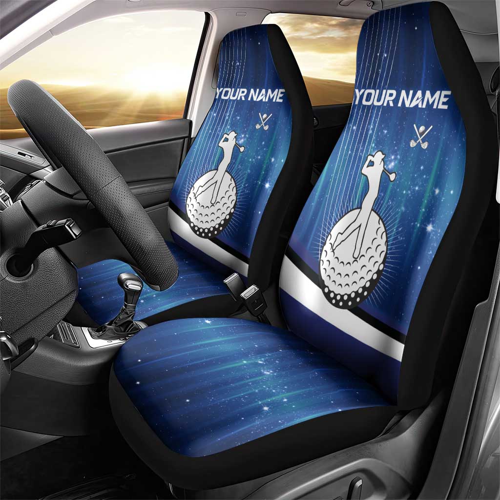 Custom Galaxy Golf Car Seat Cover with Golfer Silhouette, Golf Ball Design - Wonder Print Shop