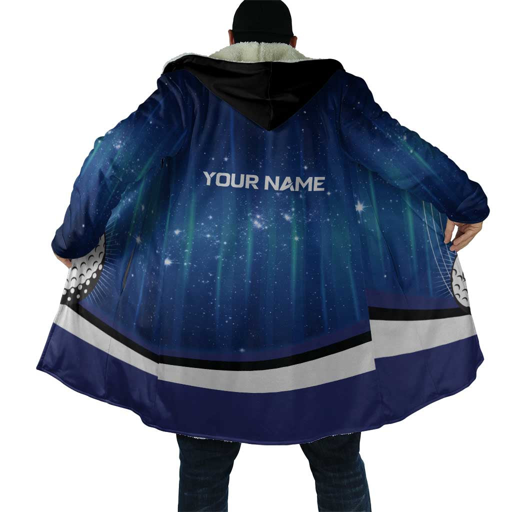 Custom Galaxy Golf Cloak with Golfer Silhouette, Golf Ball Design - Wonder Print Shop