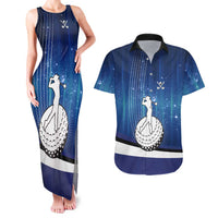Custom Galaxy Golf Couples Matching Tank Maxi Dress and Hawaiian Shirt with Golfer Silhouette, Golf Ball Design - Wonder Print Shop