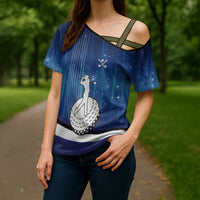 Custom Galaxy Golf Cross Shoulder Shirt with Golfer Silhouette, Golf Ball Design - Wonder Print Shop