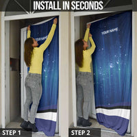 Custom Galaxy Golf Door Cover with Golfer Silhouette, Golf Ball Design - Wonder Print Shop