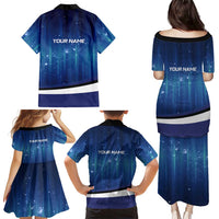Custom Galaxy Golf Family Matching Puletasi and Hawaiian Shirt with Golfer Silhouette, Golf Ball Design - Wonder Print Shop
