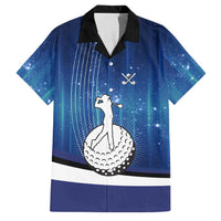 Custom Galaxy Golf Family Matching Puletasi and Hawaiian Shirt with Golfer Silhouette, Golf Ball Design - Wonder Print Shop