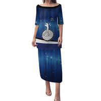 Custom Galaxy Golf Family Matching Puletasi and Hawaiian Shirt with Golfer Silhouette, Golf Ball Design - Wonder Print Shop