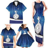 Custom Galaxy Golf Family Matching Tank Maxi Dress and Hawaiian Shirt with Golfer Silhouette, Golf Ball Design - Wonder Print Shop