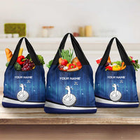 Custom Galaxy Golf Grocery Bag with Golfer Silhouette, Golf Ball Design - Wonder Print Shop