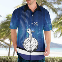 Custom Galaxy Golf Hawaiian Shirt with Golfer Silhouette, Golf Ball Design - Wonder Print Shop