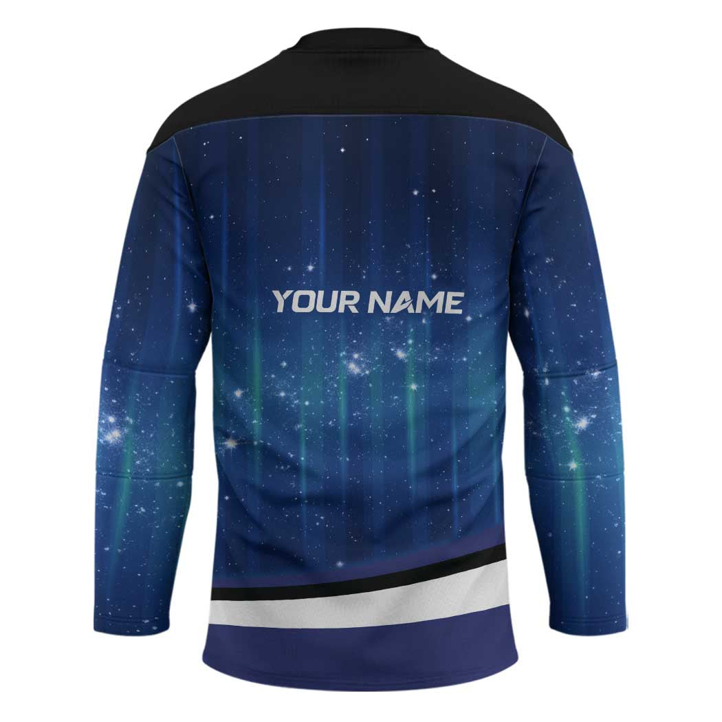 Custom Galaxy Golf Hockey Jersey with Golfer Silhouette, Golf Ball Design - Wonder Print Shop