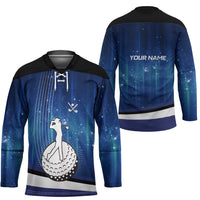 Custom Galaxy Golf Hockey Jersey with Golfer Silhouette, Golf Ball Design - Wonder Print Shop