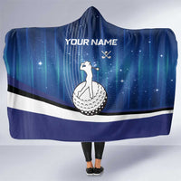 Custom Galaxy Golf Hooded Blanket with Golfer Silhouette, Golf Ball Design - Wonder Print Shop