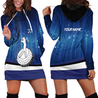 Custom Galaxy Golf Hoodie Dress with Golfer Silhouette, Golf Ball Design - Wonder Print Shop